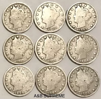 $16.89 • Buy Liberty Head V Nickel With Dates 9 Per Lot Grab Bag