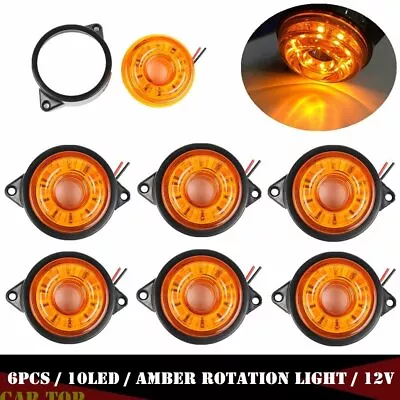 $19.90 • Buy 6x 10 LED Truck Amber Flowing Side Marker Indicator Light Boat Trailer Signal