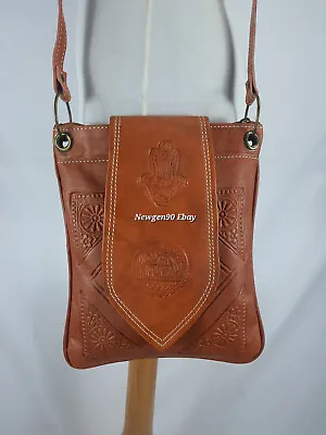 Engraved Leather Bag Handmade Shoulder Leather Crossbody Purse Rug Purse Mendium • $49