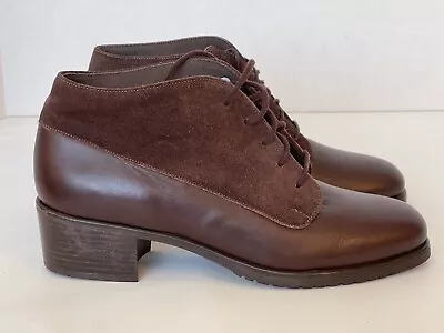 Munro American Brown Suede/Leather Lace Up Ankle Booties US Sz 6M • $35