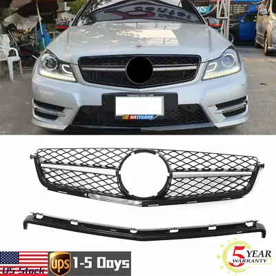 AMG Front Upper Grill Mesh For Mercedes Benz W204 C63 AMG 2008 2009 2010 2011 • $80.73