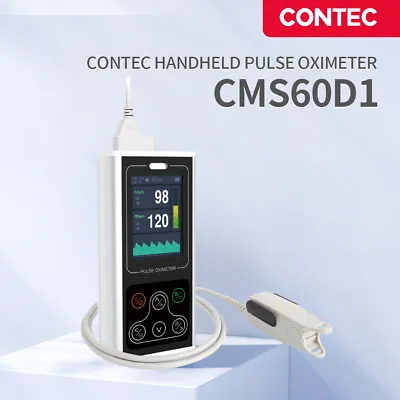 CMS60D1 Handheld Pulse Oximeter Spo2 PR Alarm Real-time 2.8‘’ Clolor Screen NEW • £138