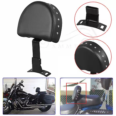 Motorcycle PU Leather Driver Rider Backrest Metal Stand For Harley Electra Glide • $48.98