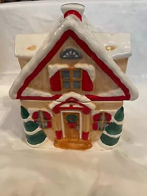 Vintage Christmas Cottage / Cabin Cookie Jar  MCE / Edi SAUSALITO CA  • $29.99