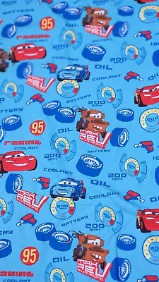 Cars Flat Top Bed Sheet Pixar Race Lightning McQueen 44x58  Youth Crib  • $14