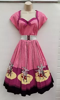 Rockabilly Dressswingpink Ballerina50s60s Vintage Stylebannedsize M/12-14 • £19.99