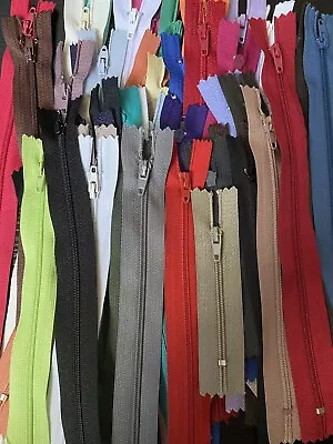 Zipper Lot Grab Bag Assorted Variety All Purpose Zippers 50 Zippers 3-10 Inches • $14.99