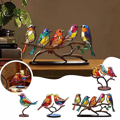 Acrylic Birds On Branch Desktop Ornaments Vivid Craft Desktop Decor • £10.63