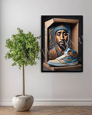 2PAC TUPAC SHAKUR THUG NIKE SHOEBOX ART Poster - Wall Art Graffiti • £5.99