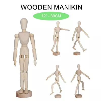 Artist 12” Wooden Manikin Mannequin Movable Adjustable Model Drawing Sketch 30cm • $21.95