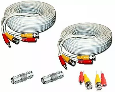 AceLevel Premium 100ft BNC Extension Cables For Q-See Systems - 2 Pack (White) • $29.49