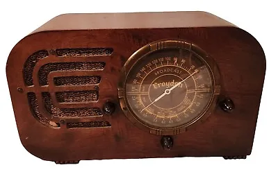 Rare Vtg Croydon 136 By Detrola Wooden Case Tube Radio All Original Good Cond • $279
