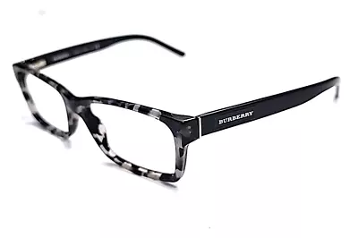 Burberry B2108 3727 Sm Black Gray Tortoise Rectangle Eyeglasses 52-16 140 Italy • $21.99