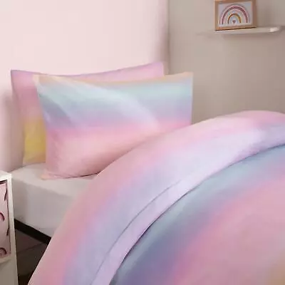 Rainbow Duvet Cover With Pillowcase Quilt Bedding Set Reversible Single Double • £12.99