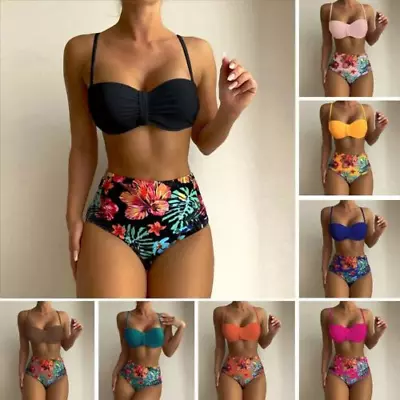 Women Push Up Swimsuit Beachwear Bathing Suit Swimwear High-Waisted Bikini Set • $28.48