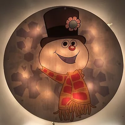 Vintage Frosty The Snowman Light Up Round Window Christmas Light 15  Working • $24.96