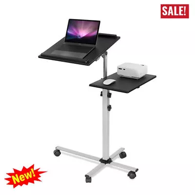 Rolling Laptop Tray Projector Cart Height Adjustable Presentation Cart W/ Wheels • $92.39