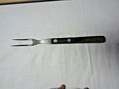 Vintage Serving Meat Carving Fork Wood Handle Stainless Steel 10  • $6