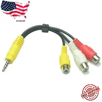 3.5mm AV Male To 3RCA Female M/F Audio Video Stereo Jack Adapter Cord Cable • $3.24