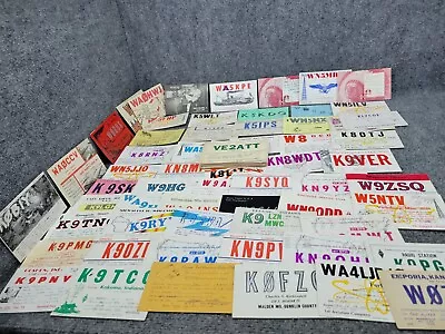 Vintage Lot Of 100 Plus QSL SQL Cards Postcards Ham Tube Radio Mixed Lot 1960's • $33.99