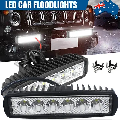 2X 6 Inch Work Lights CREE Spot Flood LED Light Bar Reverse 4WD 12V 24V Spread • $13.39