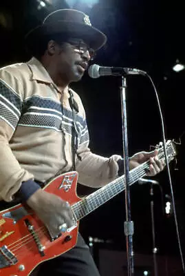 Guitarist Bo Diddley Plays His Gretsch Electric Guitar 1976 Old Photo 3 • $5.79