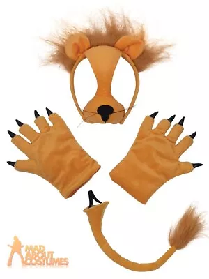 £14.25 • Buy Childs Lion Set Fancy Dress Safari Animal Book Week Day Dress Up Accessory Kids