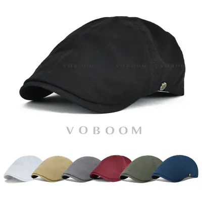$9.99 • Buy Voboom Solid Cotton Gatsby Cap Mens Ivy Hat Golf Driving Flat Cabbie Newsboy Cap
