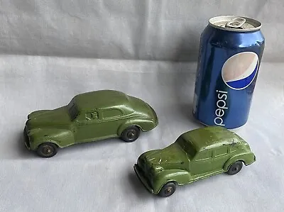 2 Vintage 1930's Auburn Rubber Green Toy Cars  Nice Shape  One Marked Oldsmobile • $30