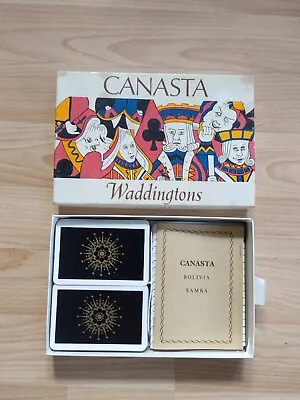 WADDINGTONS CANASTA VINTAGE CARD GAME ~ COMPLETE WITH BOX  Lot.1 • £4.50