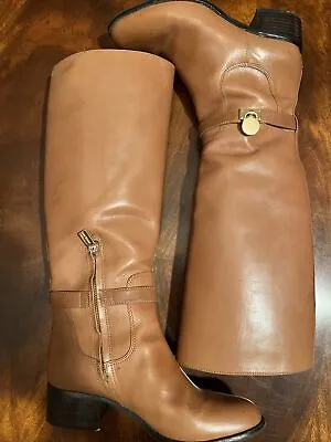 Michael Kors Knee Boots 7M Brown Caramel Leather • $53