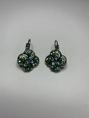 Mariana Jewelry Swarovski Crystal Earrings Green Circle New Without Tags • $50