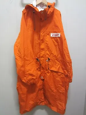 Vist Teamwear Unisex Small Full Length Adjustable Rain Coat Jacket Parka Orange • $79.97