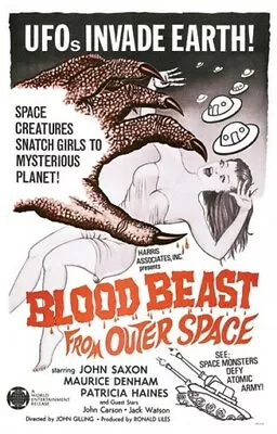 BLOOD BEAST FROM OUTER SPACE MOVIE POSTER UFO Invasion - PRINT IMAGE PHOTO -G10 • $9.98