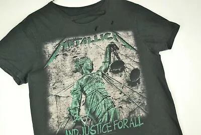 Metallica And Justice For All Distressed Concert Tour Band T Shirt Black S • $19.99