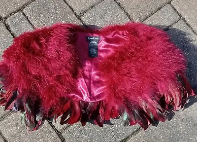  Bebe Red  Feather Shoulder Wrap • $39.99