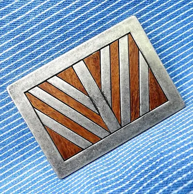 Barn Doors Belt Buckle Western Country Wood Inlay Cowboy Farmer Vtg      .BMW595 • $24.99