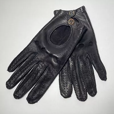 Vintage Grandoe Driving Gloves Black Soft Leather Size Medium Women’s EUC! • $38.50