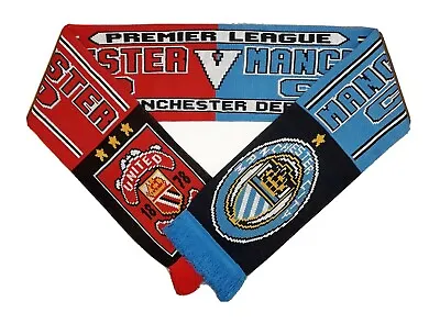 The Manchester Derby - United V City Mens Or Womens Half And Half Scarf • £9.99