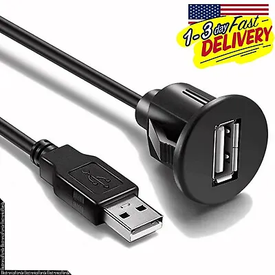 USB Male To Female AUX Flush Panel Mount Extension Cable For Car Truck Boat • $7.94