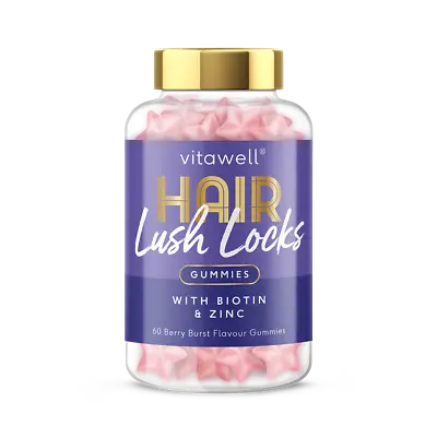 £8.25 • Buy Vitawell Hair Lush Locks With Biotin And Zinc- 60 Gummies