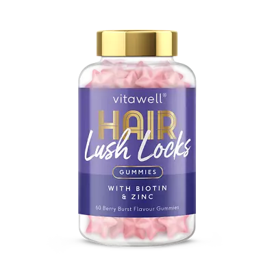 £8.25 • Buy Vitawell Hair Lush Locks With Biotin And Zinc- 60 Gummies