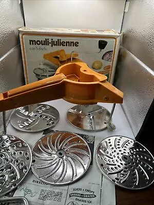 Vintage Moulinex 445 Mouli-Julienne Vintage Food Shredder Slicer Complete • $22