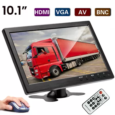 10.1 Inch LCD CCTV Monitor HD PC Display Screen HDMI/VGA/AV/RCA Input W/ Speaker • £42.99