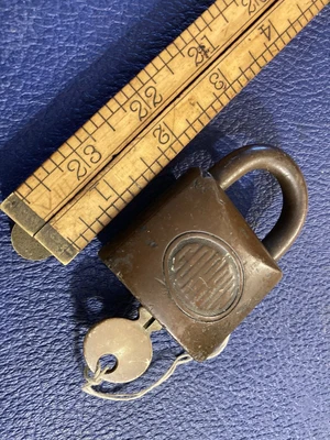 $9.99 • Buy Antique Older Vintage Brass CORBIN CABINET LOCK Co PADLOCK With Key