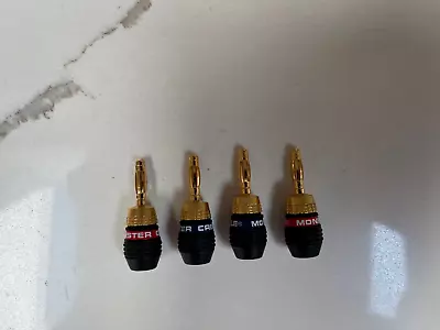 Monster Cable Quick Lock Gold Plated Banana Plugs Pin Speaker Connectors • $20