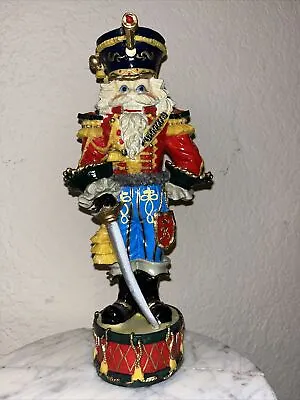 Soldier Nutcracker Colorful Resin Sword Drum 9 1/2 Inch Tall Heavy • $1.80