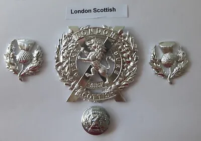 British Army Cap & Collar Badges Button - The London Scottish • £18.99