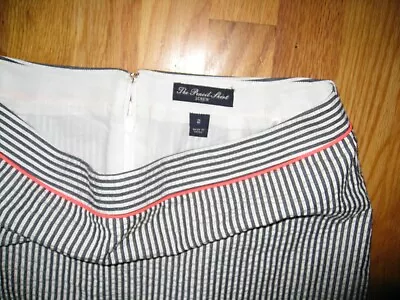 J.CREW Women's Sz 2 Lined Black & White Seersucker Pencil Skirt W/ Zip Closure  • $10.99