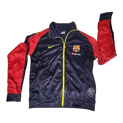 Nike Men's Track Jacket FCB Barcelona Rakuten Soccer Barca Graphic Logo Large • $13.86
